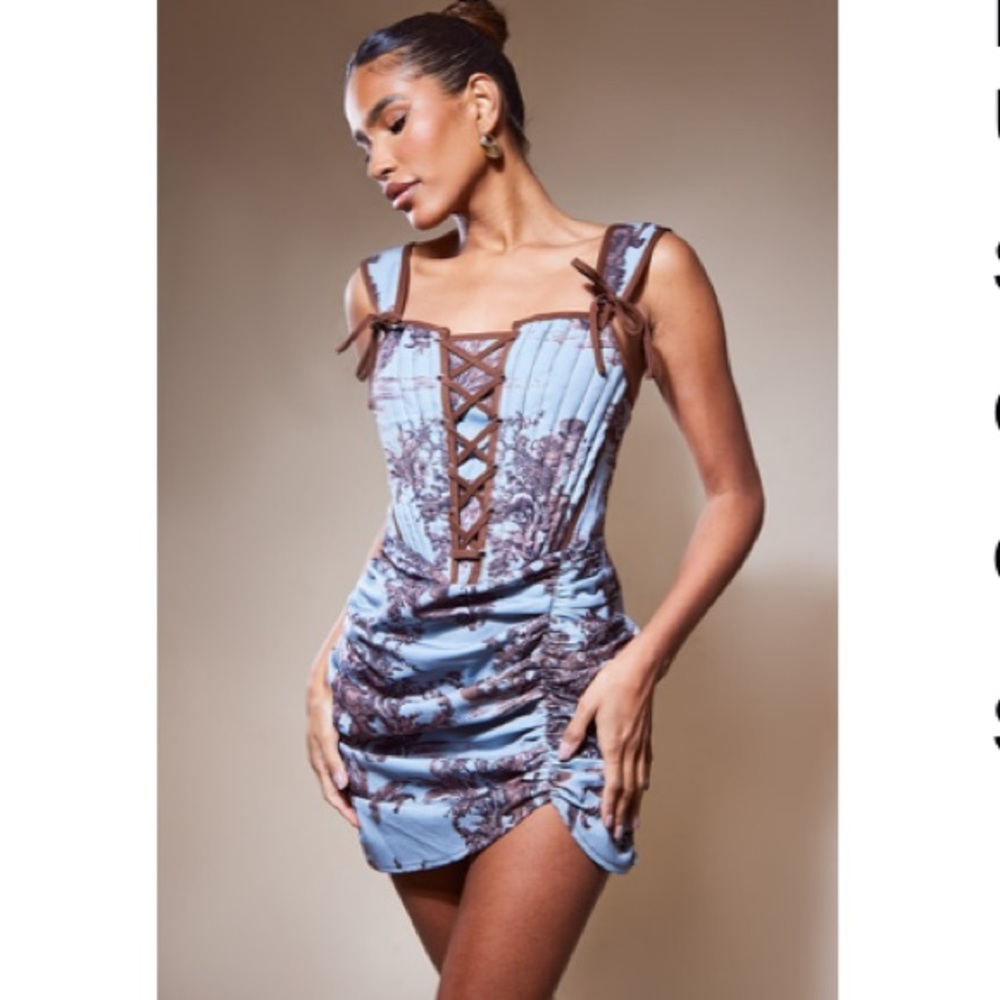 PrettyLittleThing Faux Corset Dress